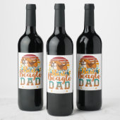 beagle dad engelse beagle hond papa ver hondenlief wijn etiket (Flessen)