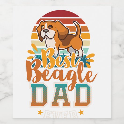 beagle dad engelse beagle hond papa ver hondenlief wijn etiket (Enkel label)