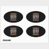 Beagle Dad Funny Fathers Ovale Sticker (Vel)
