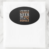 Beagle Dad Funny Fathers Ovale Sticker (Tas)