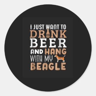 Beagle Dad Funny Fathers Ronde Sticker