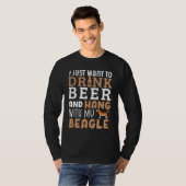 Beagle Dad Funny Vaderdag Gift Beer T-shirt (Voorkant volledig)