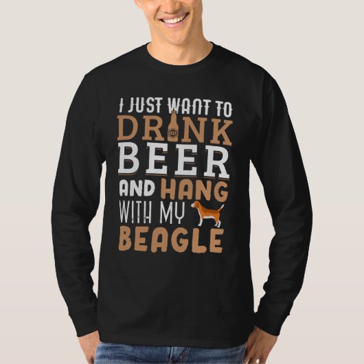 Beagle Dad Funny Vaderdag Gift Beer T-shirt (Voorkant)