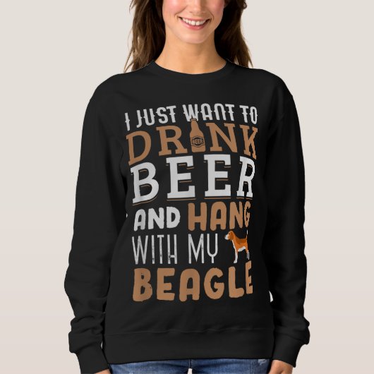 Beagle Dad Funny Vaderdag Gift Beer Trui (Voorkant)