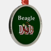 Beagle Dad Gifts Metalen Ornament (Rechts)