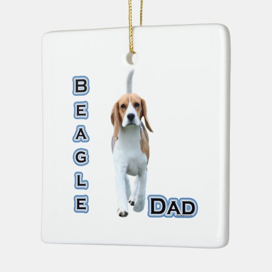 Beagle Dad Keramisch Ornament (Links)