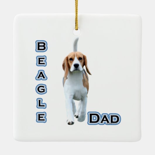 Beagle Dad Keramisch Ornament (Achterkant)