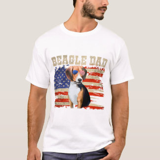 beagle dad merica american flag dog mannen julth u t-shirt