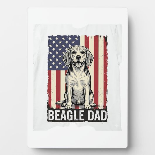 Beagle Dad Patriotic Vintage Dog Shirt Design_1 Fotoplaat (voorkant)