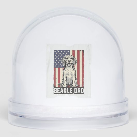 Beagle Dad Patriotic Vintage Dog Shirt Design_1 Sneeuwbol (Voorkant)