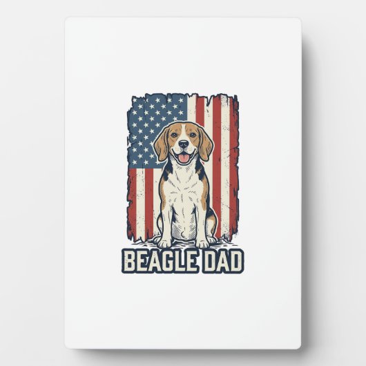 Beagle Dad Patriotic Vintage Engraving Dog Design_ Fotoplaat (voorkant)