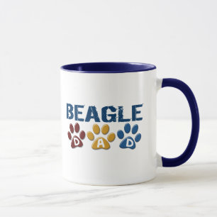 BEAGLE DAD Paw Print Mok