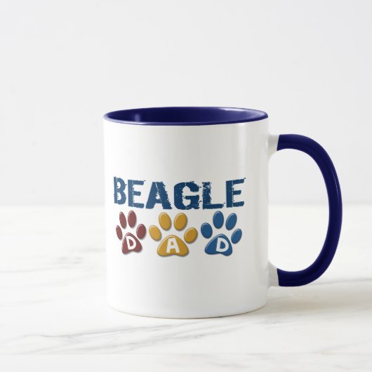BEAGLE DAD Paw Print Mok (Rechts)