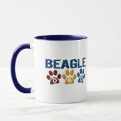BEAGLE DAD Paw Print Mok (Links)