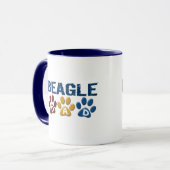 BEAGLE DAD Paw Print Mok (Voorkant links)
