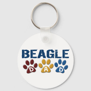 BEAGLE DAD Paw Print Sleutelhanger