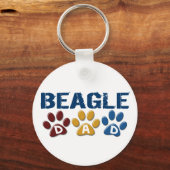 BEAGLE DAD Paw Print Sleutelhanger (Voorkant)