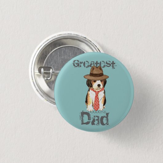 Beagle Dad Ronde Button 3,2 Cm (Voorkant /achterkant)