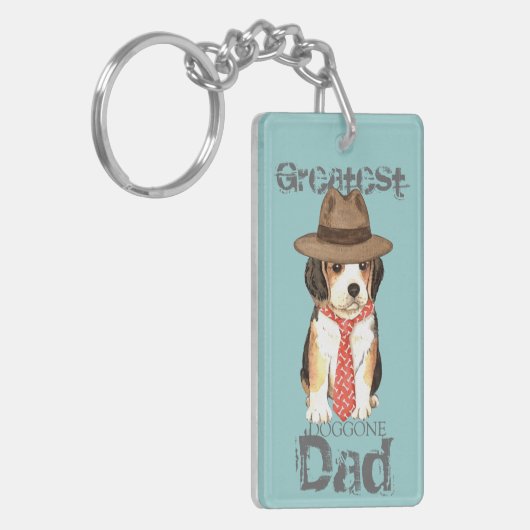 Beagle Dad Sleutelhanger (Voorkant Links)
