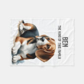 Beagle - DE KONING VAN DEZE FAMILIE Fleece Deken (Voorkant (Horizontaal))