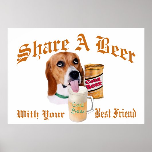 Beagle deelt een poster van Beer (Voorkant)