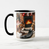 Beagle Delen Kerst Koffie Mok Cup (Links)