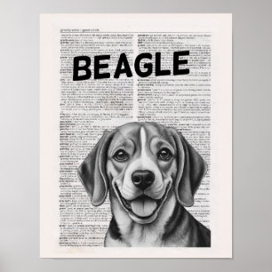 Beagle Dictionary Page-illustraties Poster