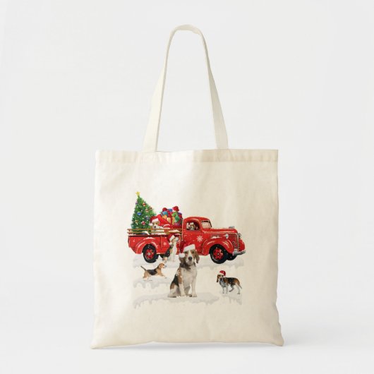 Beagle die de rode vrachtwagen gebruikt tote bag (Voorkant)