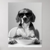 Beagle die pasta eet wandkunst, Spaghetti print, B Poster (Voorkant)