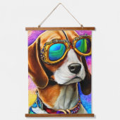 Beagle die zonnebrillen draagt hangend wandkleed (Voorkant 2)