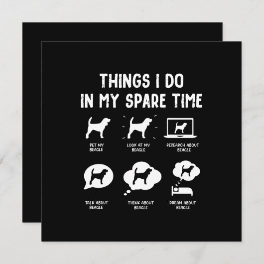 Beagle Dingen Doen In Vrije Tijd/ Grappige Beagle (Voorkant / Achterkant)