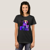 Beagle DJ Vaporwave Esthetische Hond Mannen Vrouwe T-shirt (Voorkant volledig)