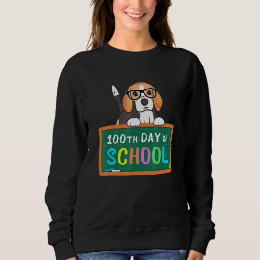 Beagle Dog 100ste Dag van de School Leraar Student Trui (Voorkant)