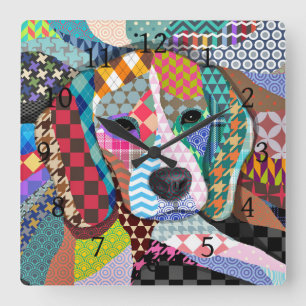 Beagle Dog 161 Square Wall klok