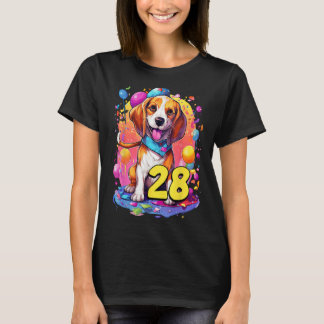 Beagle Dog 28e verjaardag Themafeest 28 jaar oud T-shirt