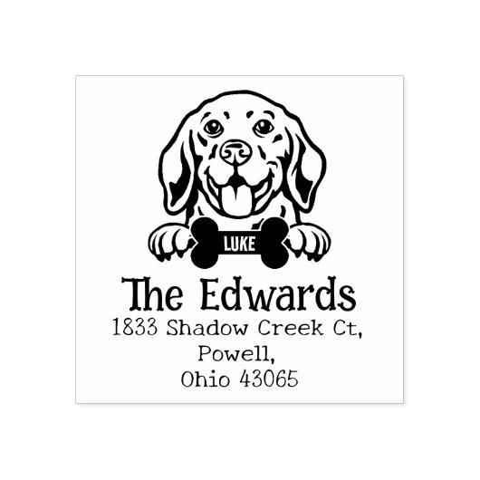 Beagle Dog, Aangepast retouradres Rubberstempel (Afrduk)