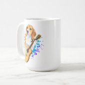 Beagle Dog Acoustic Guitar Coffee Mok (Voorkant links)