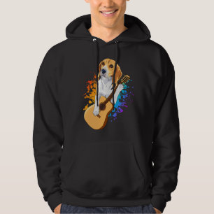 Beagle Dog Acoustic Guitar Mannen Hoodie