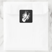 Beagle Dog Acoustic Guitar Vierkante Sticker (Tas)