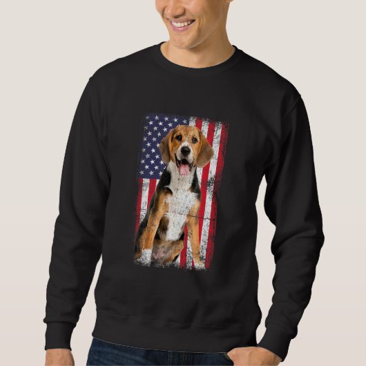 Beagle Dog Amerikaanse vlag Trui (Voorkant)