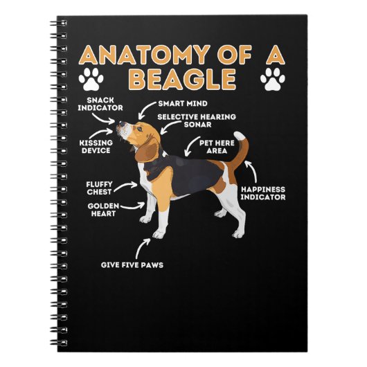Beagle Dog Anatomie Beagle Funny Beagle Dog Lo Notitieboek (Voorkant)
