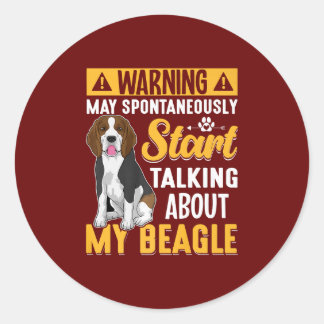 Beagle Dog Art Apparel/Beagle Hondenliefhebbers Kl Ronde Sticker