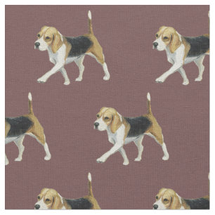 Beagle Dog Art Fabric Stof