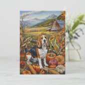 Beagle Dog Autumn Harvest Thanksgiving Feestdagenkaart (Staand voorkant)