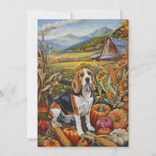 Beagle Dog Autumn Harvest Thanksgiving Feestdagenkaart