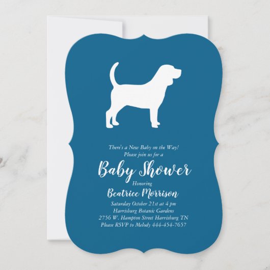 Beagle Dog Baby shower Blue Boy Kaart (Voorkant)