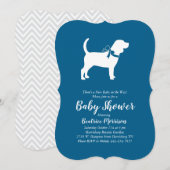 Beagle Dog Baby shower Blue Boy Kaart (Voorkant / Achterkant)