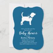 Beagle Dog Baby shower Blue Boy Kaart (Voorkant)