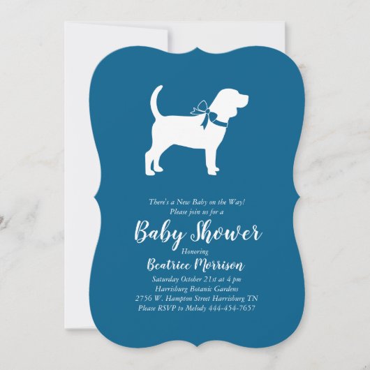 Beagle Dog Baby shower Blue Boy Kaart (Voorkant)