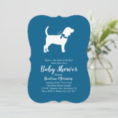 Beagle Dog Baby shower Blue Boy Kaart (Staand voorkant)